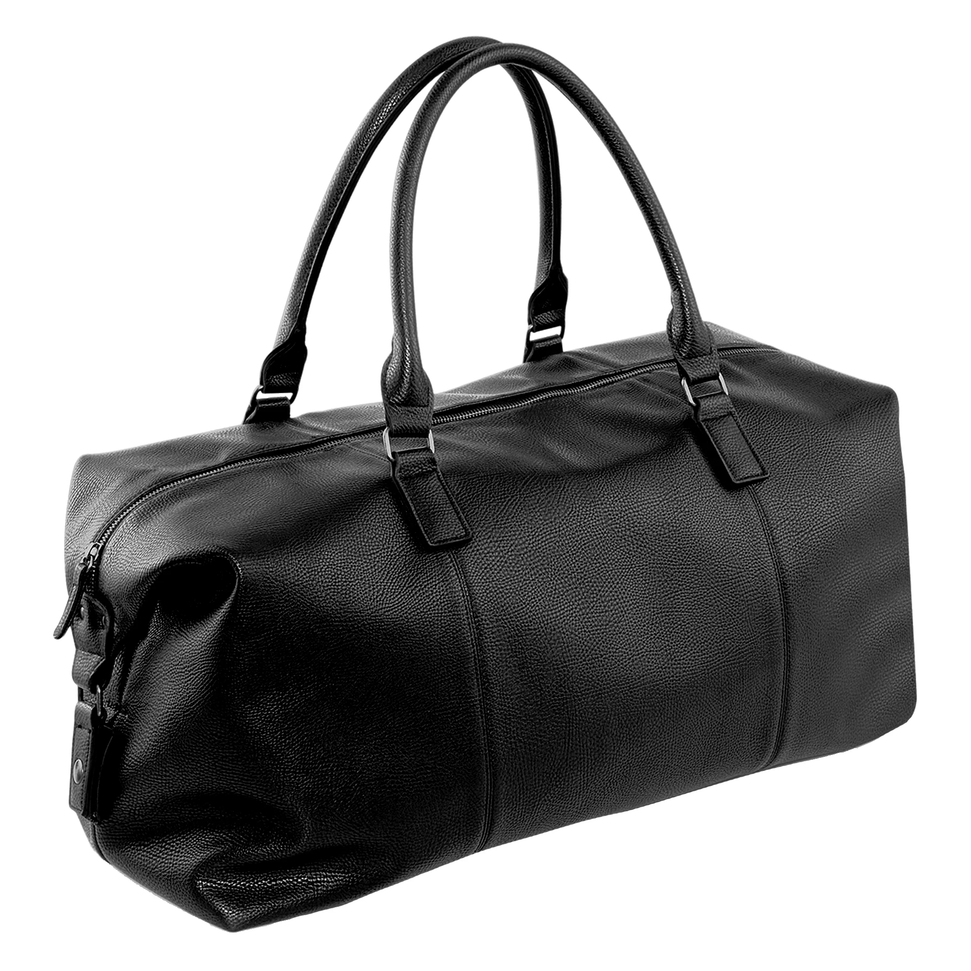 Quadra NuHude Faux Leather Weekender Holdall Bag (Black) - BC3496