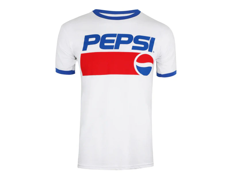 Pepsi Mens 1991 T-Shirt (White/Royal Blue/Red) - TV1504