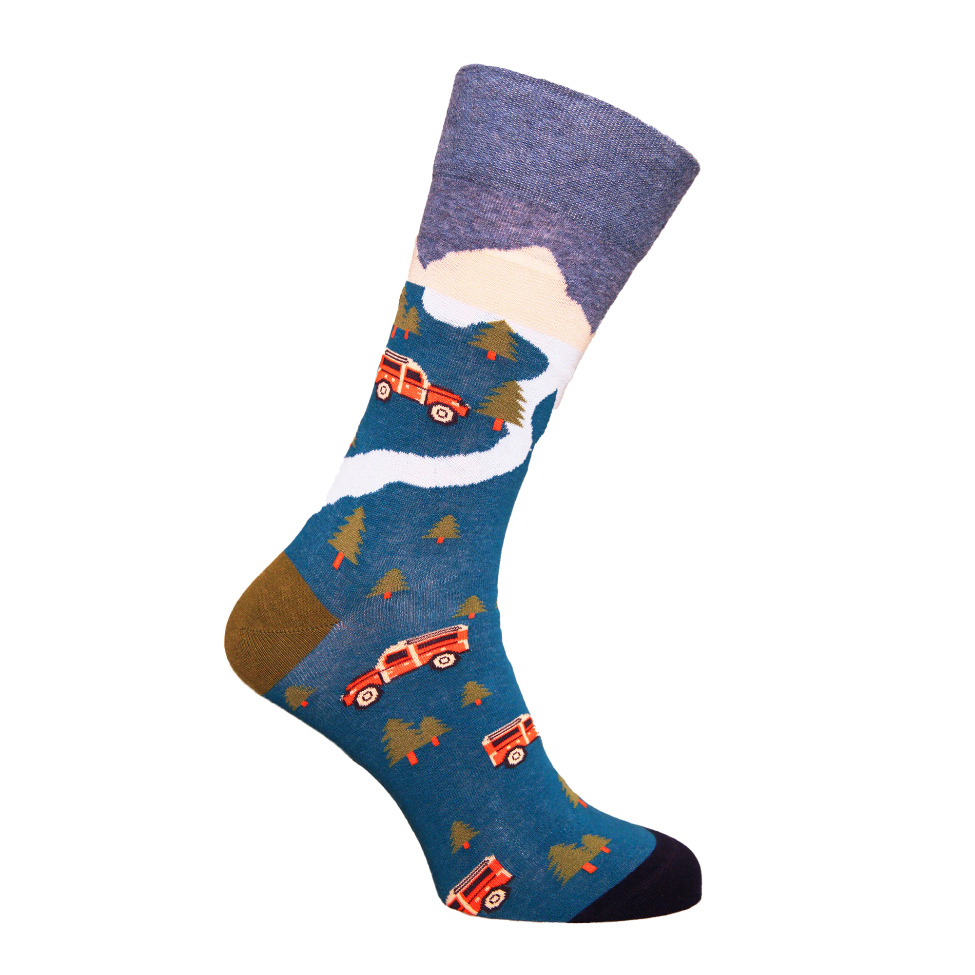 Simply Essentials Boys Toys Mens Van Socks (Blue/Khaki) - UT1841