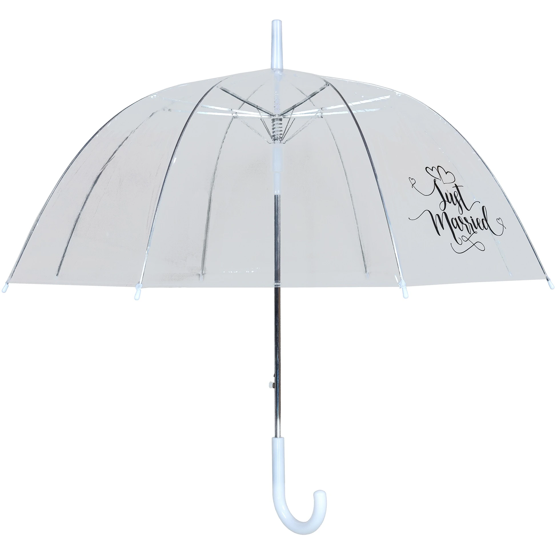 X-Brella Just Married Dome Umbrella (Clear/White) - UT1491