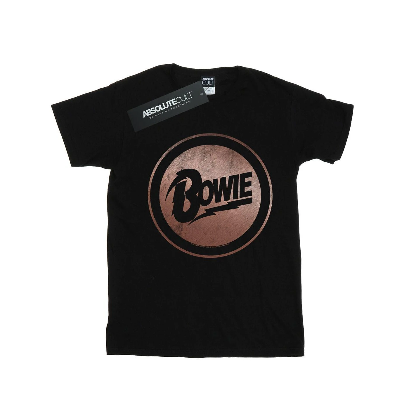 David Bowie Boys Rose Gold Circle T-Shirt (Black) - BI15035