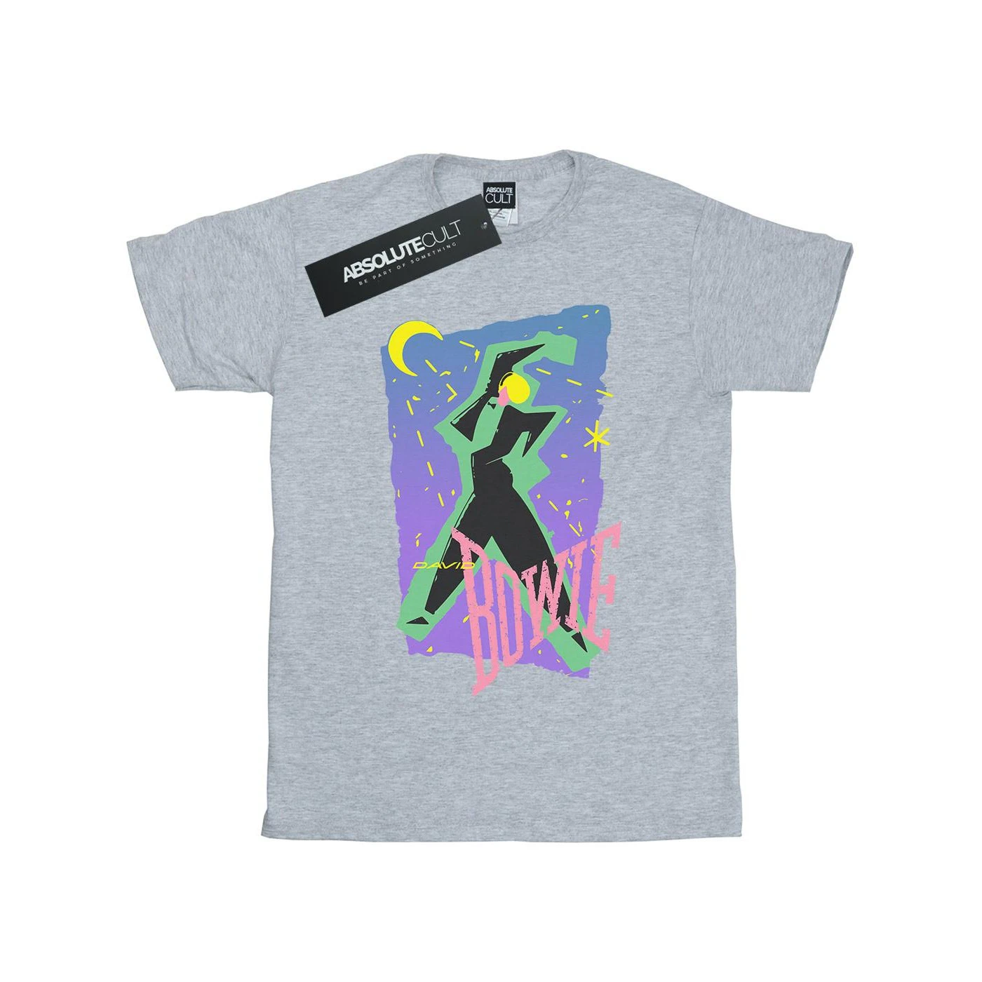 David Bowie Girls Moonlight Dance Cotton T-Shirt (Sports Grey) - BI15589