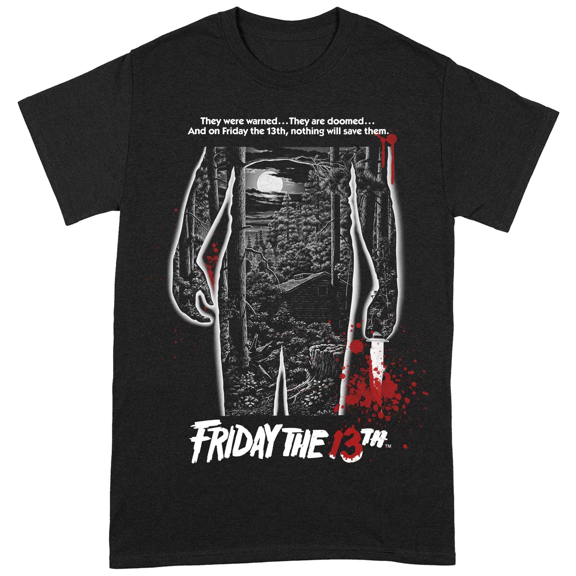 Friday The 13th Unisex Adult Bloody Poster T-Shirt (Black/Red/White) - BI146