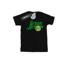 DC Comics Boys Green Arrow Text Logo T-Shirt (Black) - BI15422