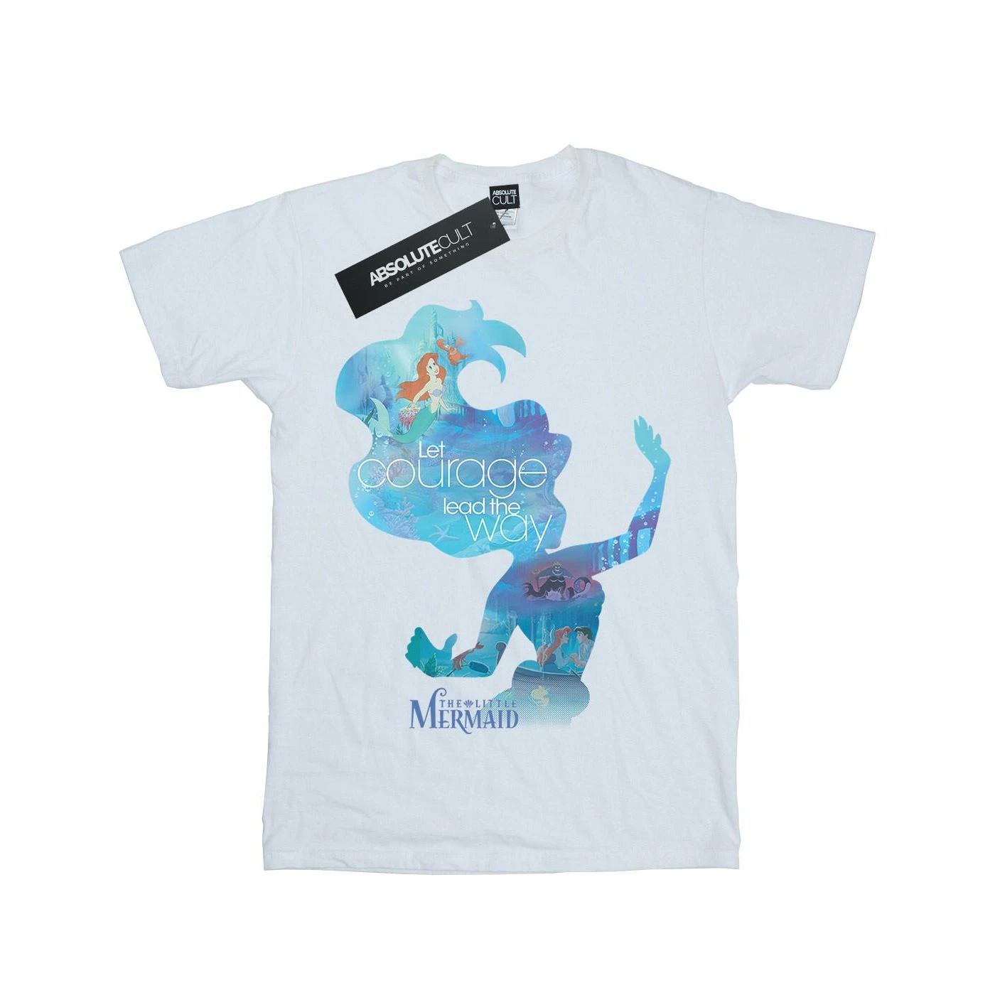 The Little Mermaid Girls Silhouette T-Shirt (White) - BI1528