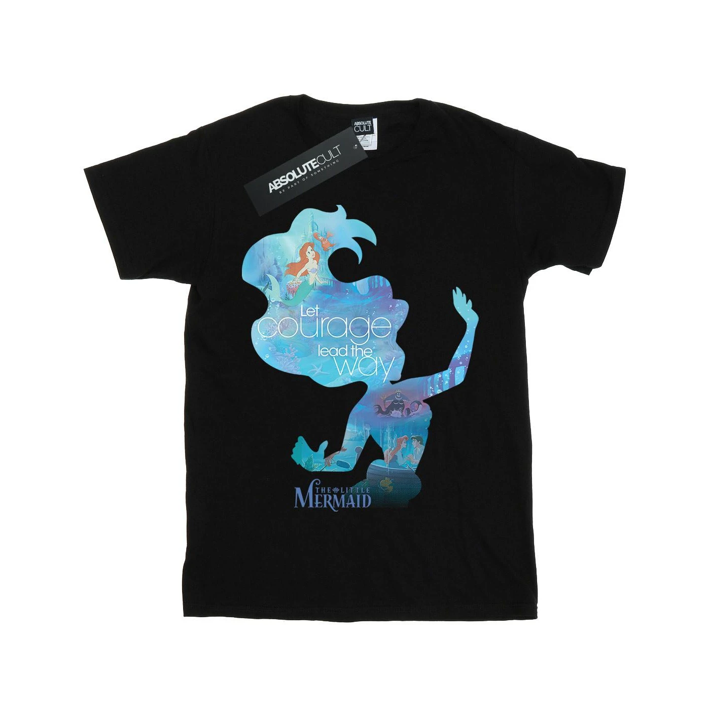 The Little Mermaid Girls Silhouette T-Shirt (Black) - BI1528