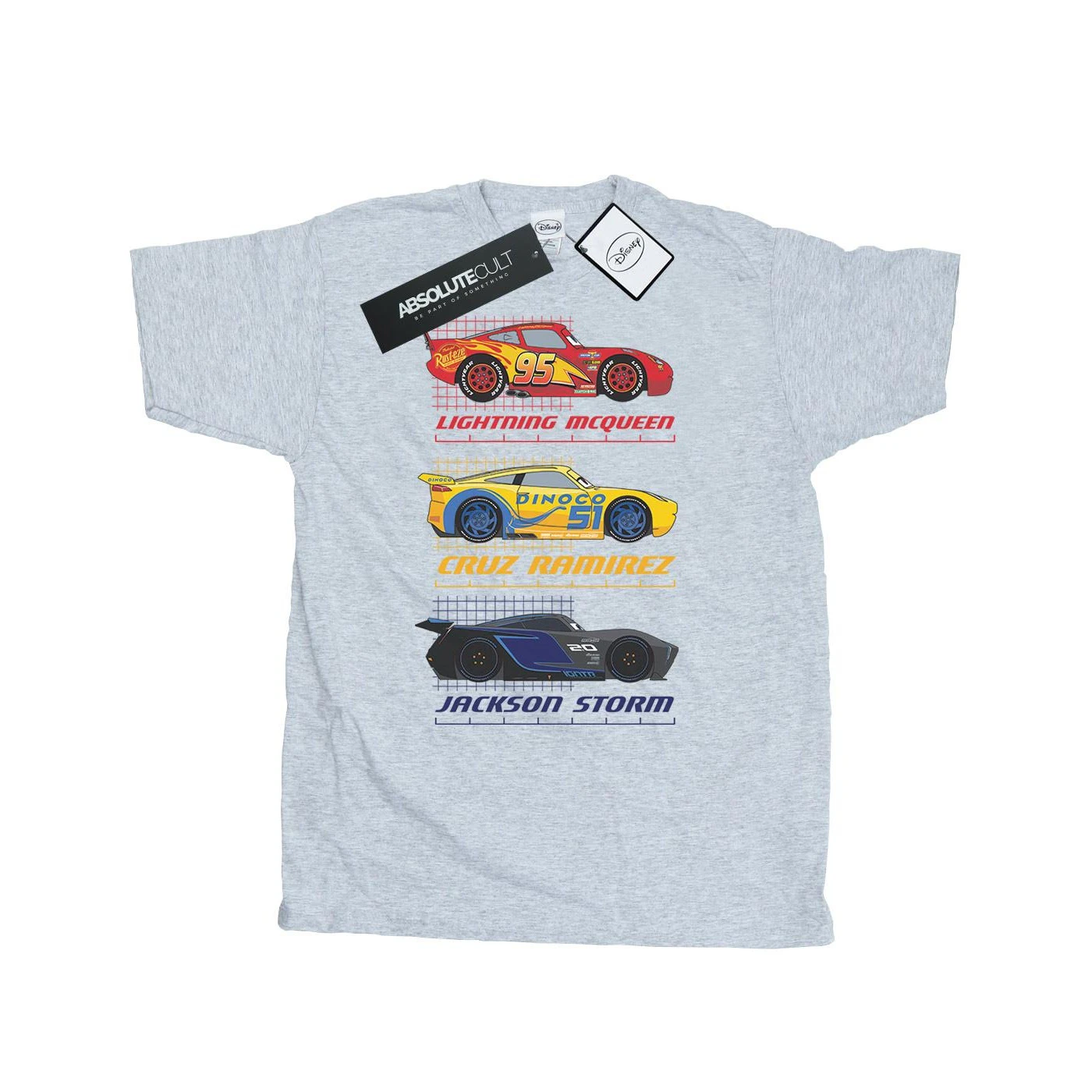 Cars Mens Racer Profile Cotton T-Shirt (Sports Grey) - BI1615