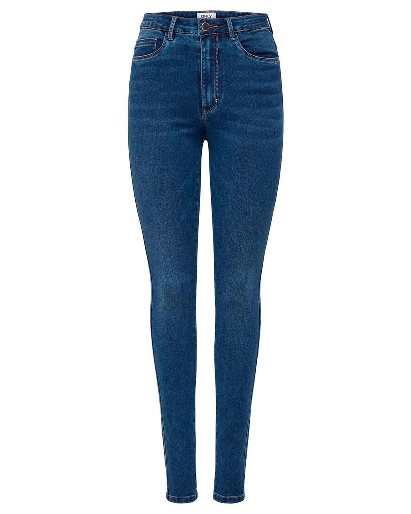 Blue Plain Womens Jeans - Blue