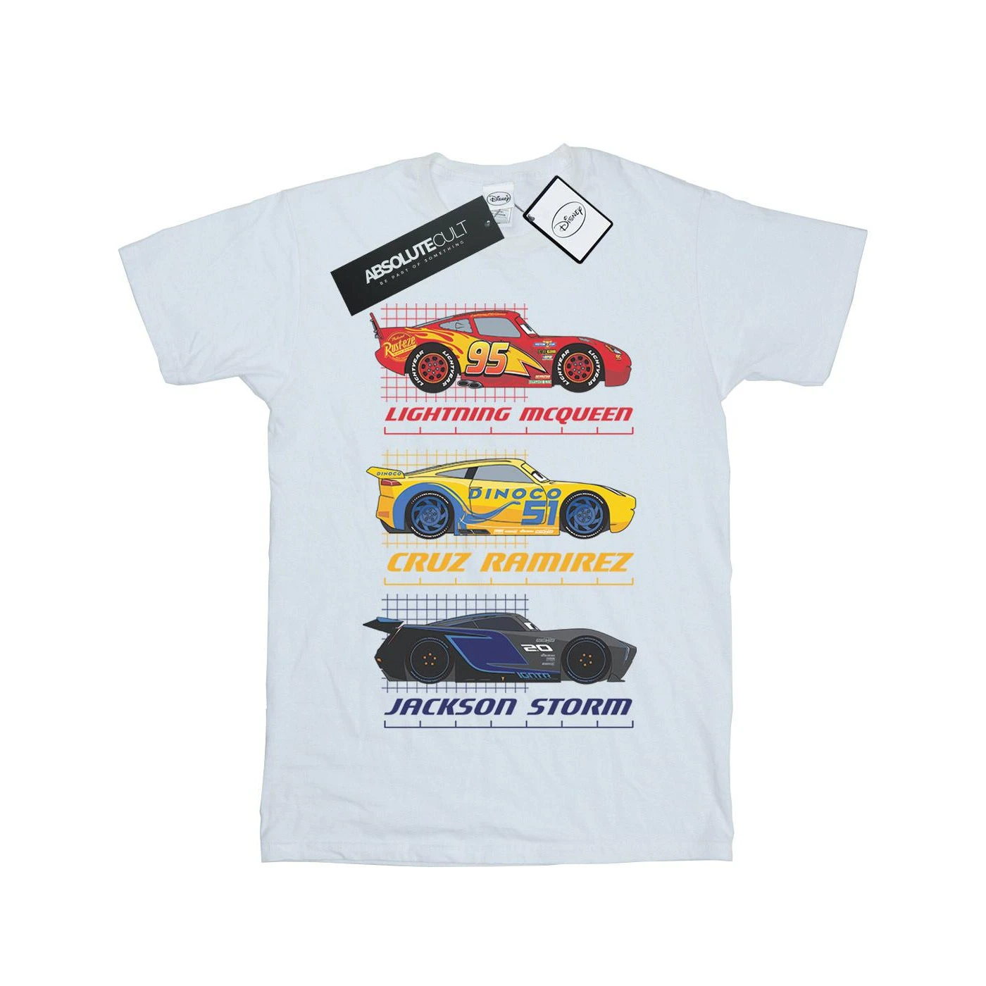 Cars Girls Racer Profile Cotton T-Shirt (White) - BI1584