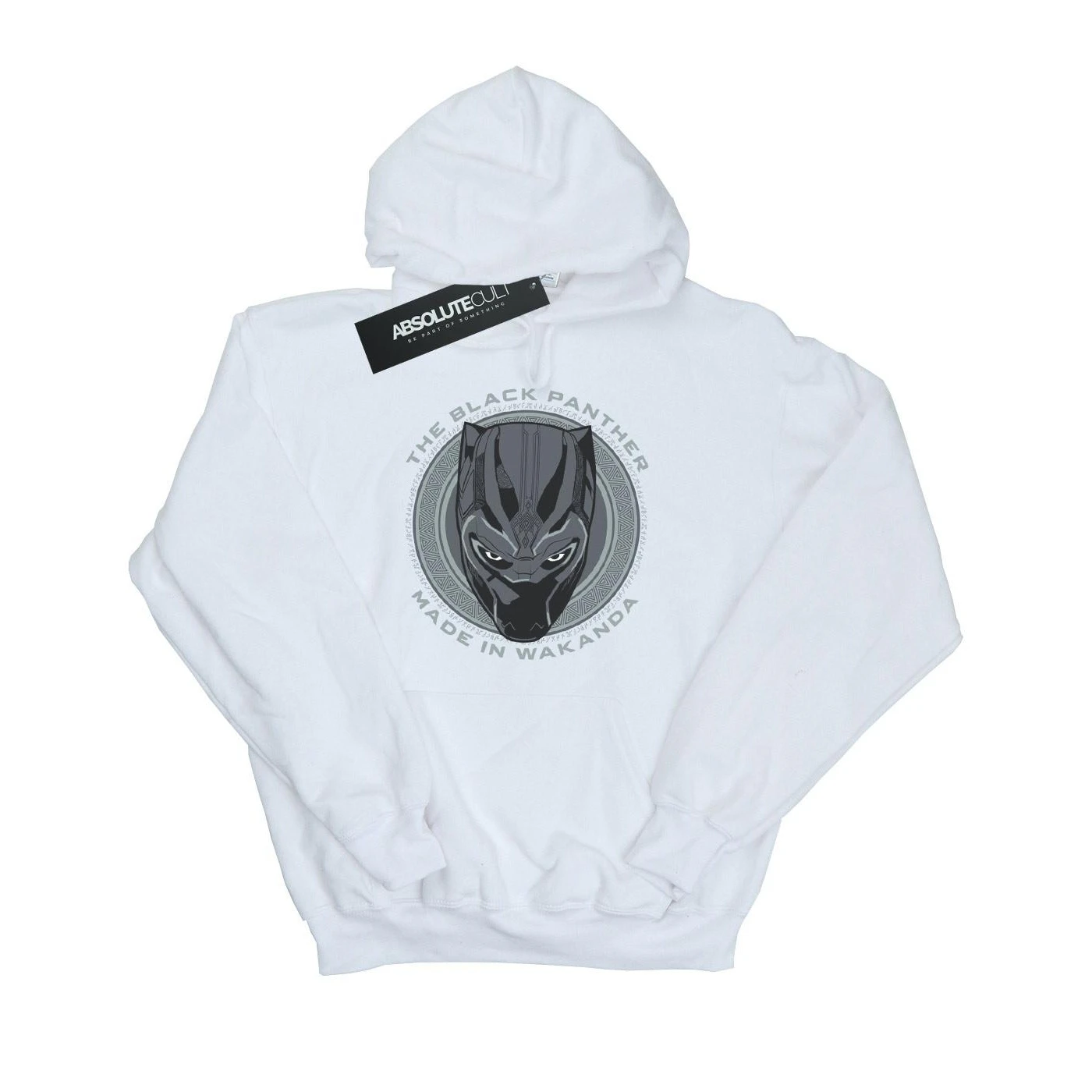 Black Panther Mens Made In Wakanda Cotton Hoodie (White) - BI1655