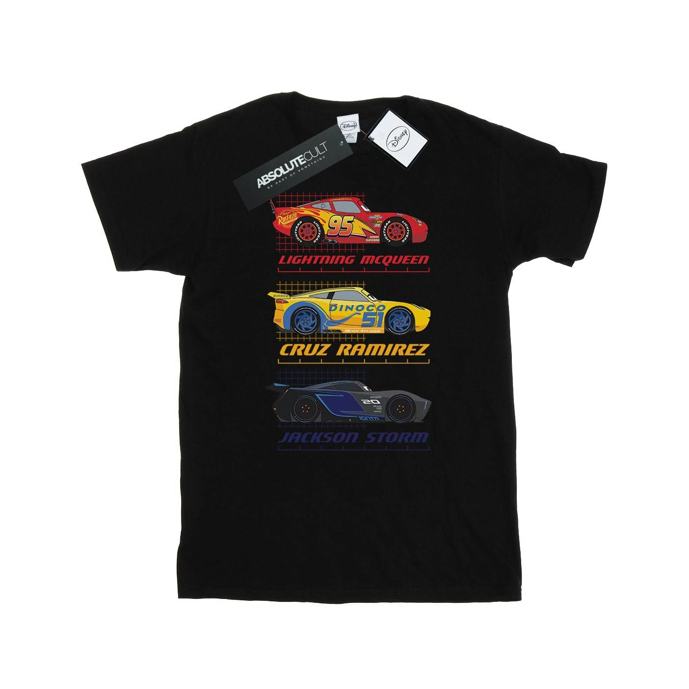 Cars Mens Racer Profile Cotton T-Shirt (Black) - BI1615