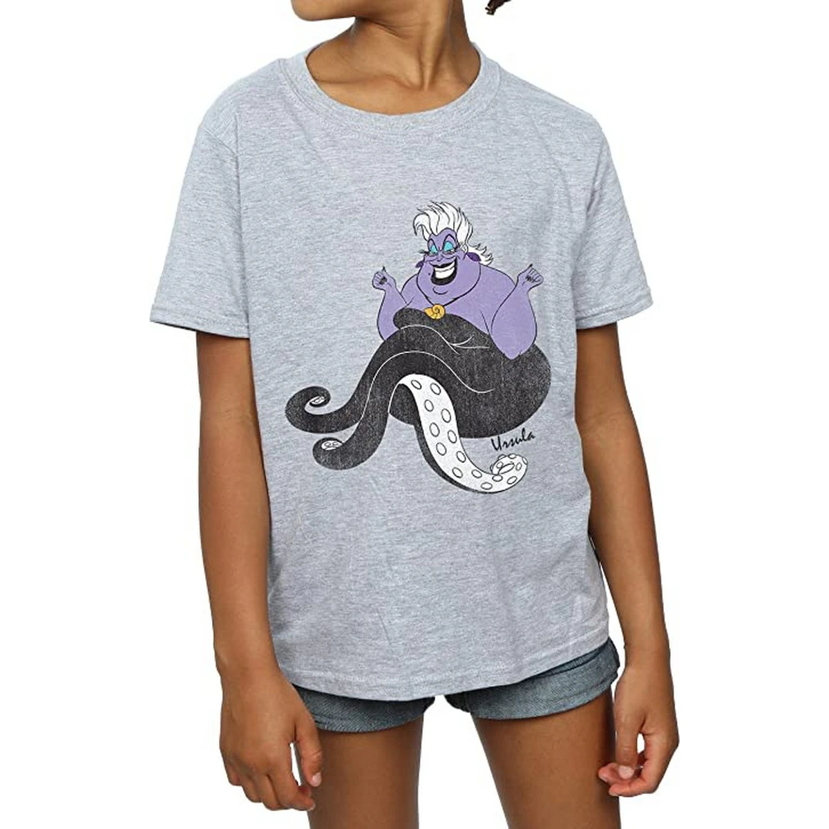 The Little Mermaid Girls Classic Ursula T-Shirt (Sports Grey) - BI1598