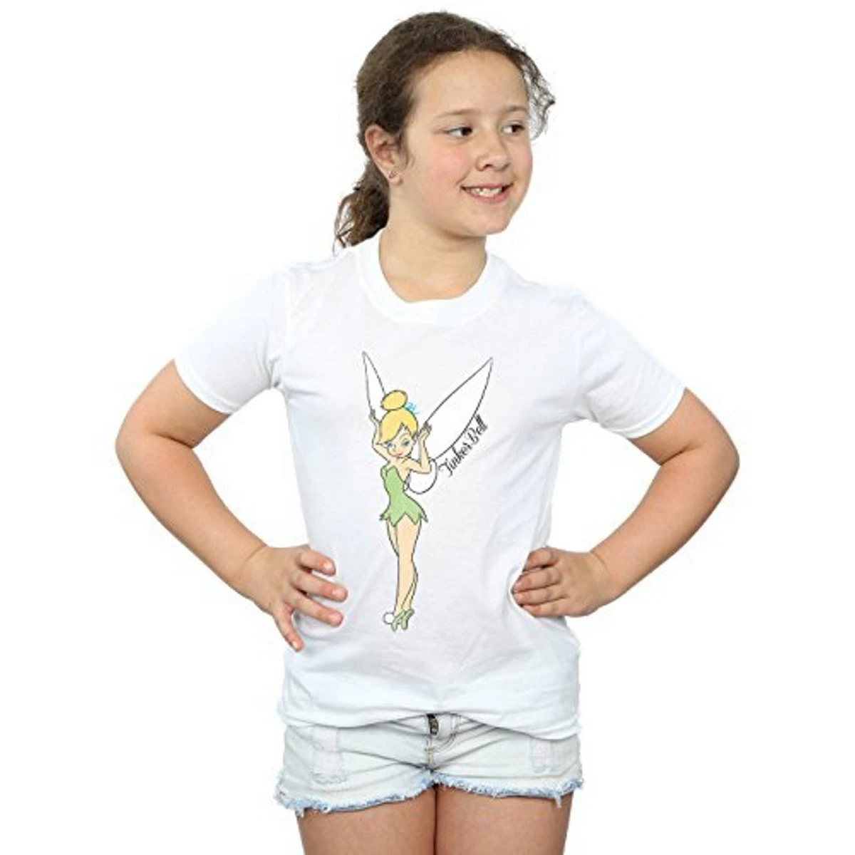 Tinkerbell Girls Classic Cotton T-Shirt (White) - BI1629