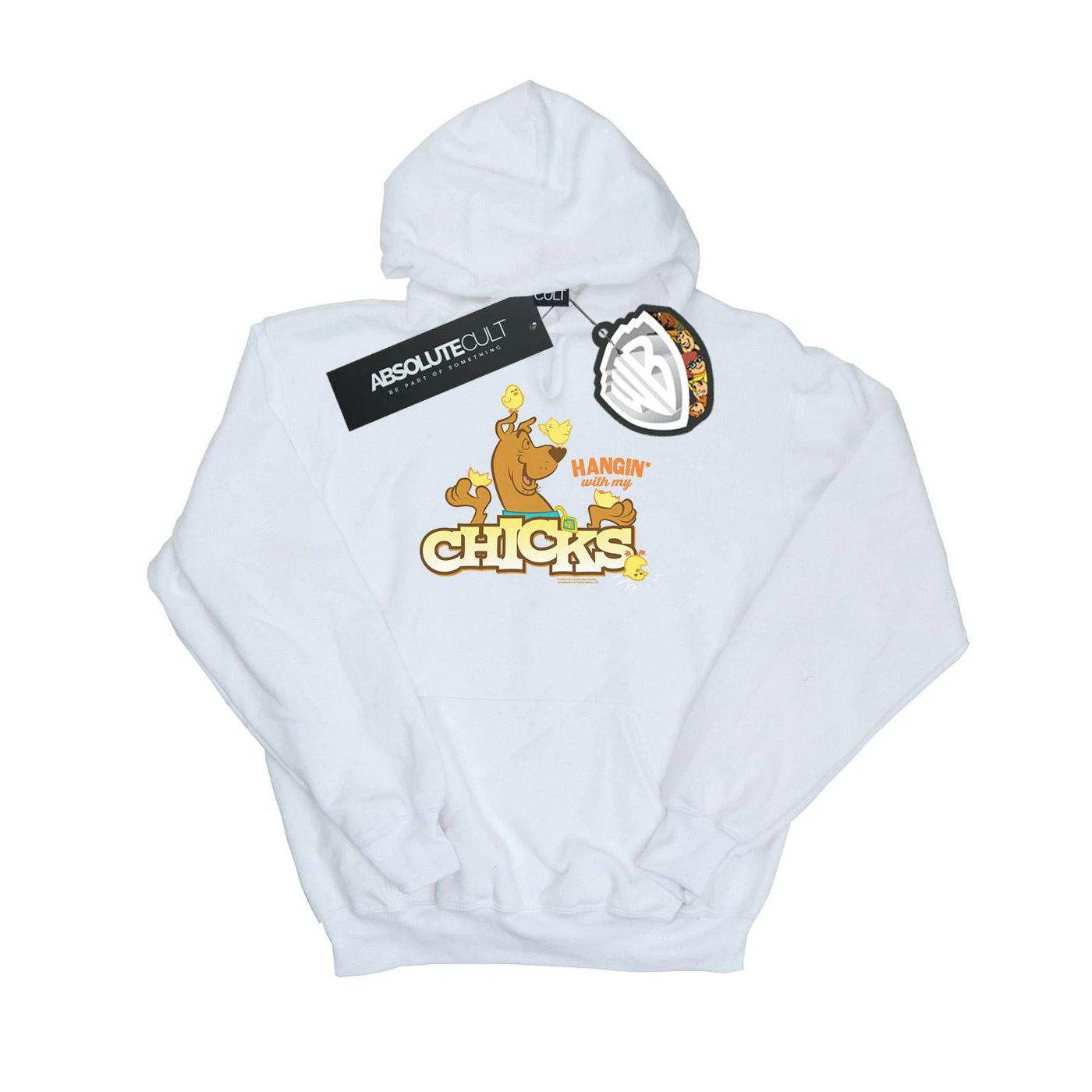 Scooby Doo Mens Hangin With My Chicks Hoodie (White) - BI17296