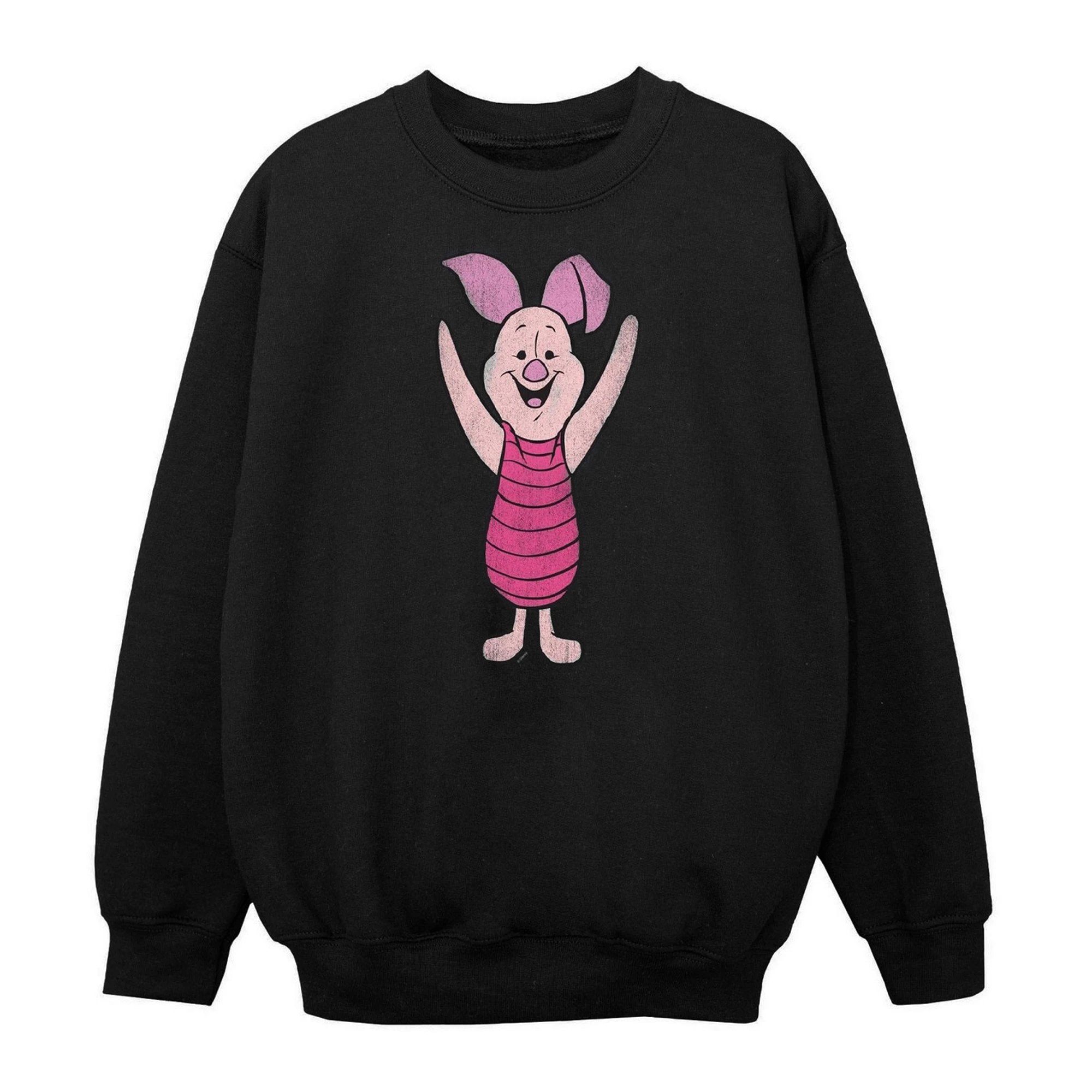 Winnie the Pooh Girls Classic Piglet Sweatshirt (Black) - BI1763