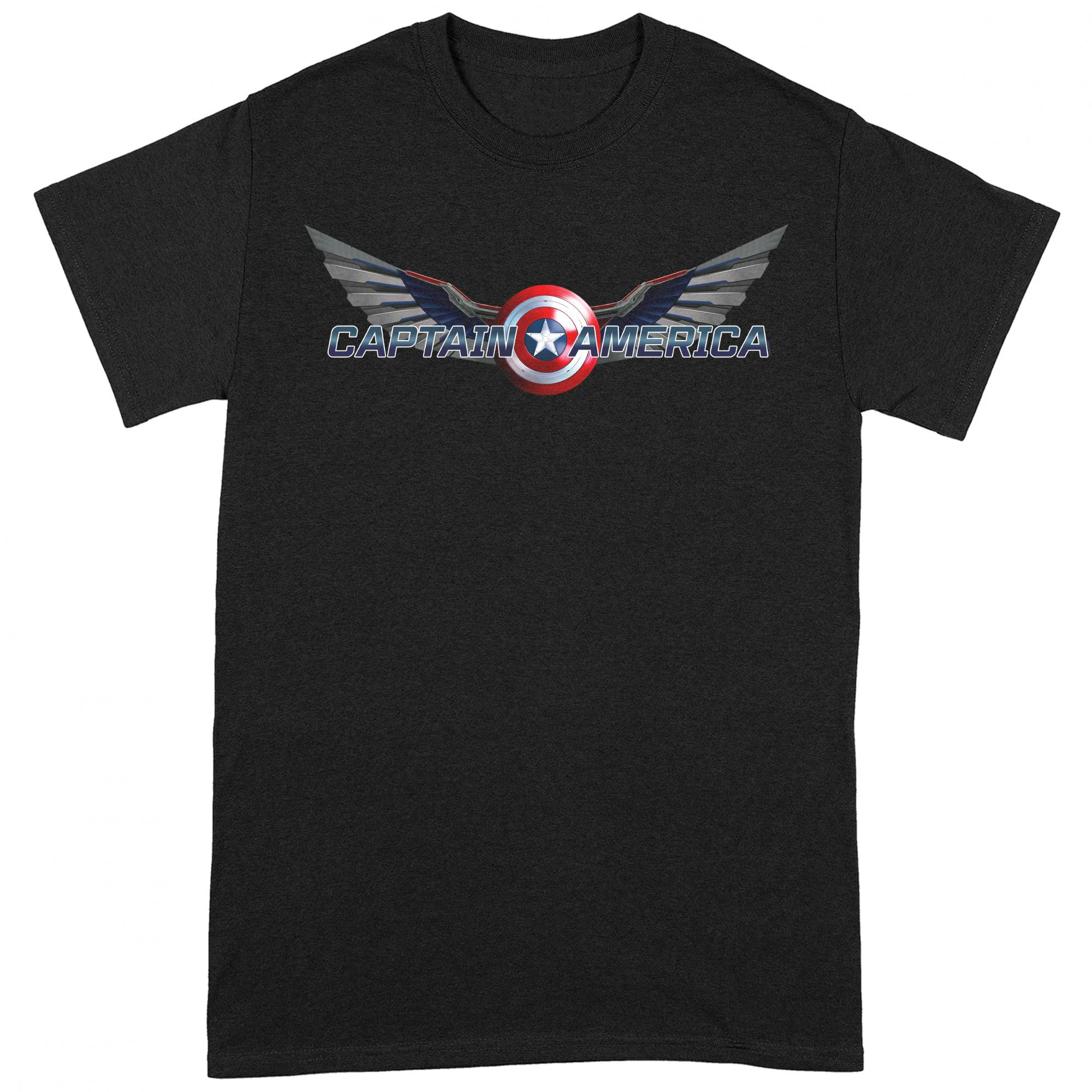 Captain America Unisex Adult Logo T-Shirt (Black) - BI178