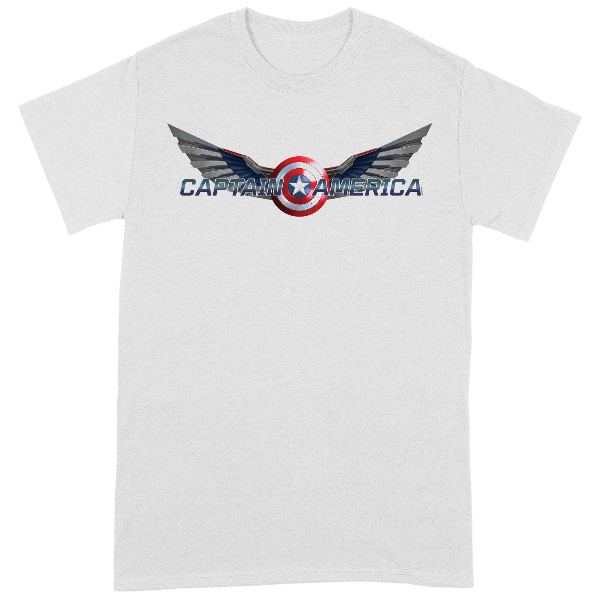 Captain America Unisex Adult Logo T-Shirt (White/Red/Blue) - BI178