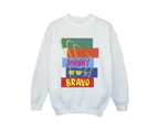 Johnny Bravo Boys Rectangle Pop Art Sweatshirt (White) - BI21209