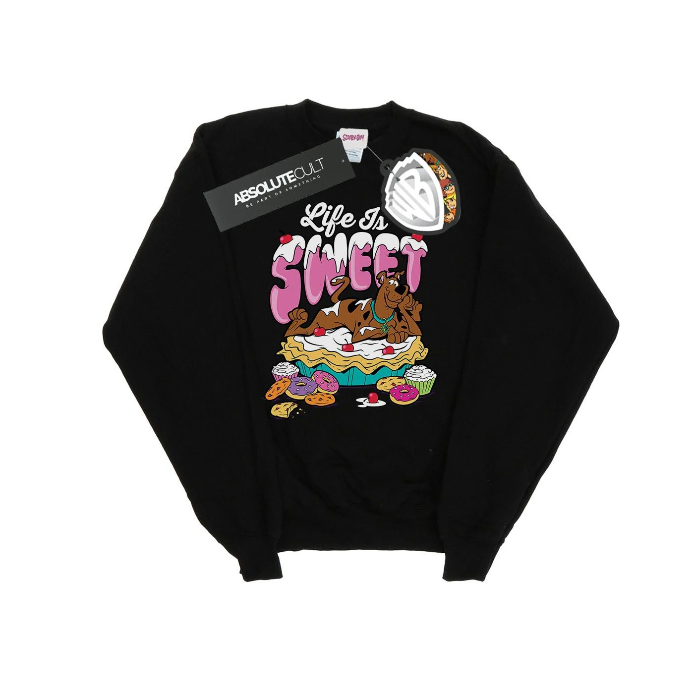 Scooby Doo Mens Life Is Sweet Sweatshirt (Black) - BI2000