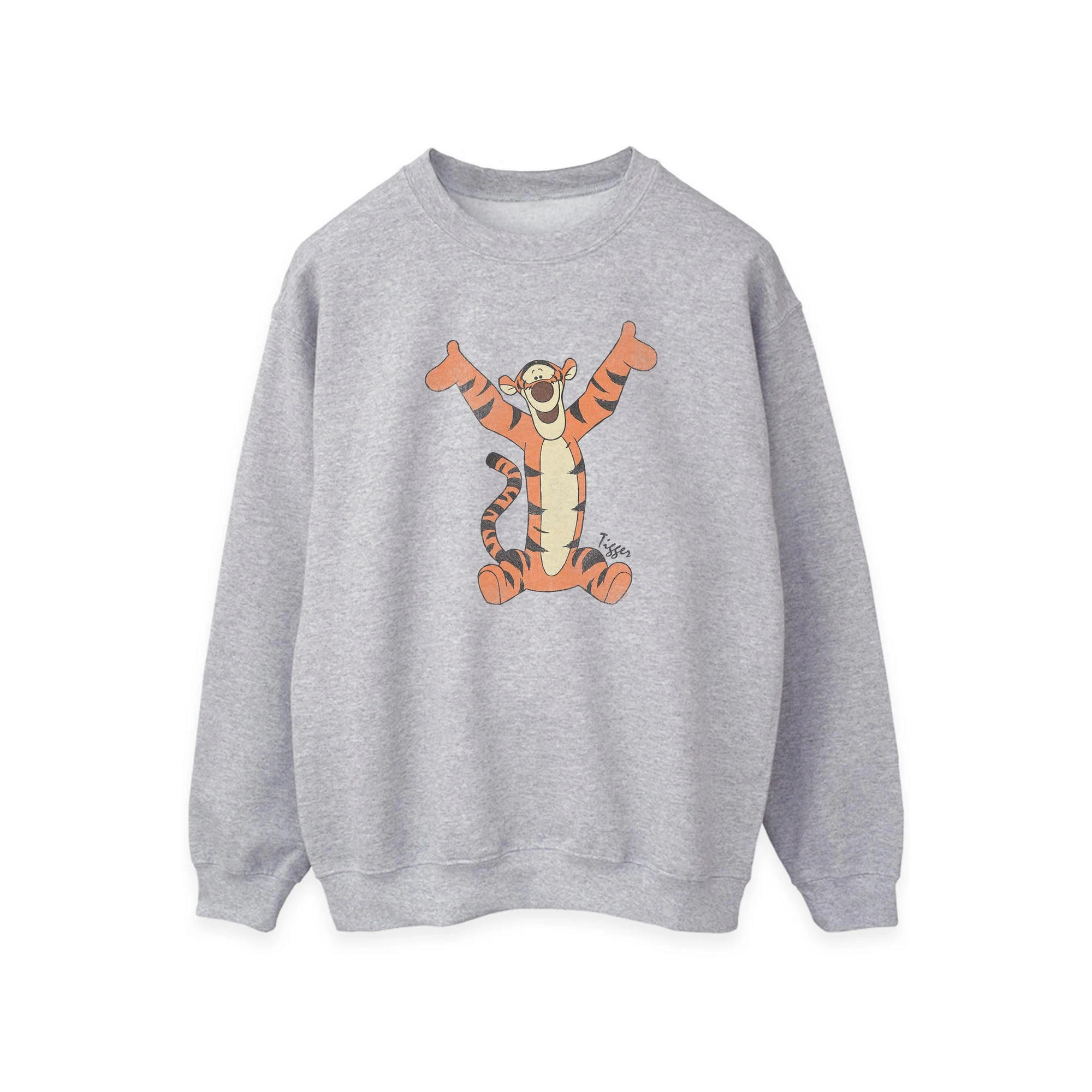 Winnie the Pooh Womens Classic Tigger Sweatshirt (Heather Grey) - BI2104