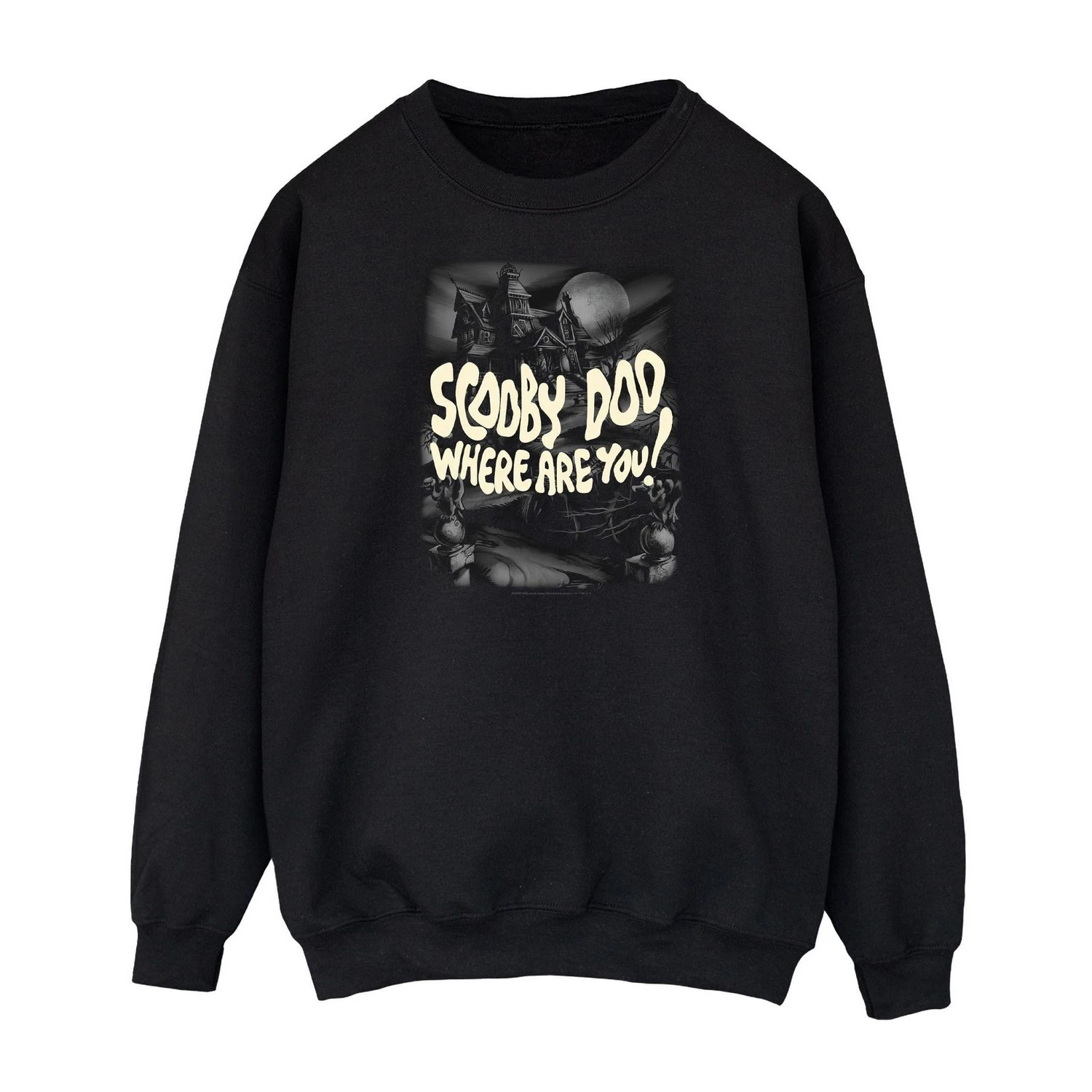 Scooby Doo Mens Where Are You? Castle Sweatshirt (Black) - BI1975