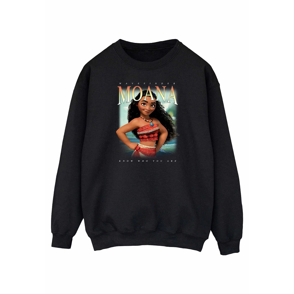 Moana Womens Montage Cotton Sweatshirt (Black) - BI1827