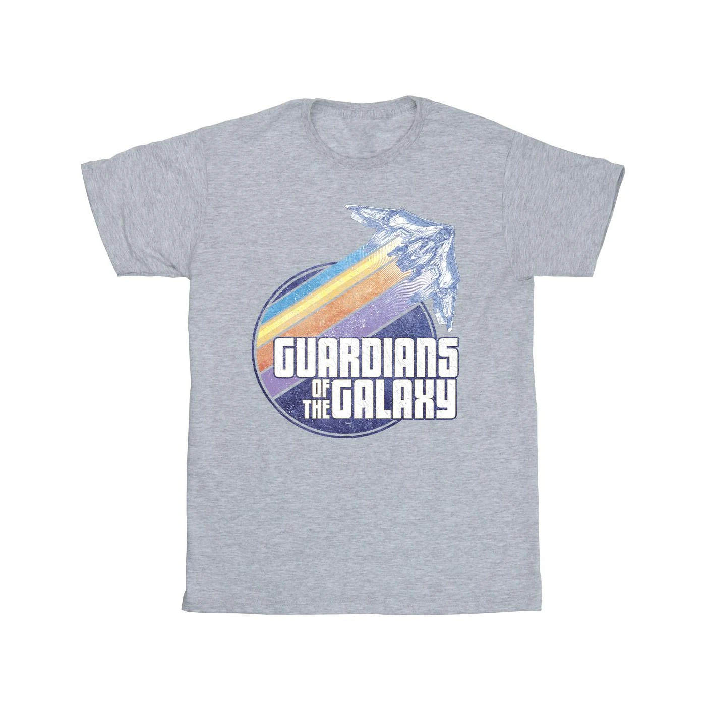 Guardians Of The Galaxy Girls Badge Rocket Cotton T-Shirt (Sports Grey) - BI20190