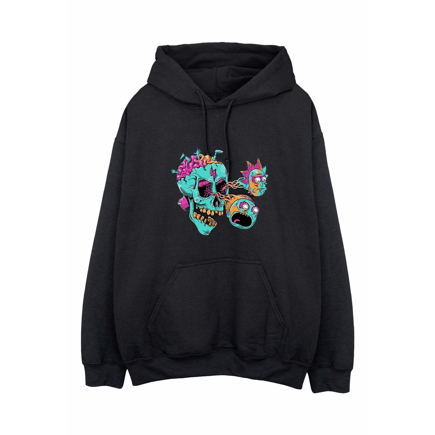 Rick And Morty Unisex Adult Eyeball Skull Pullover Hoodie (Black) - BI1999