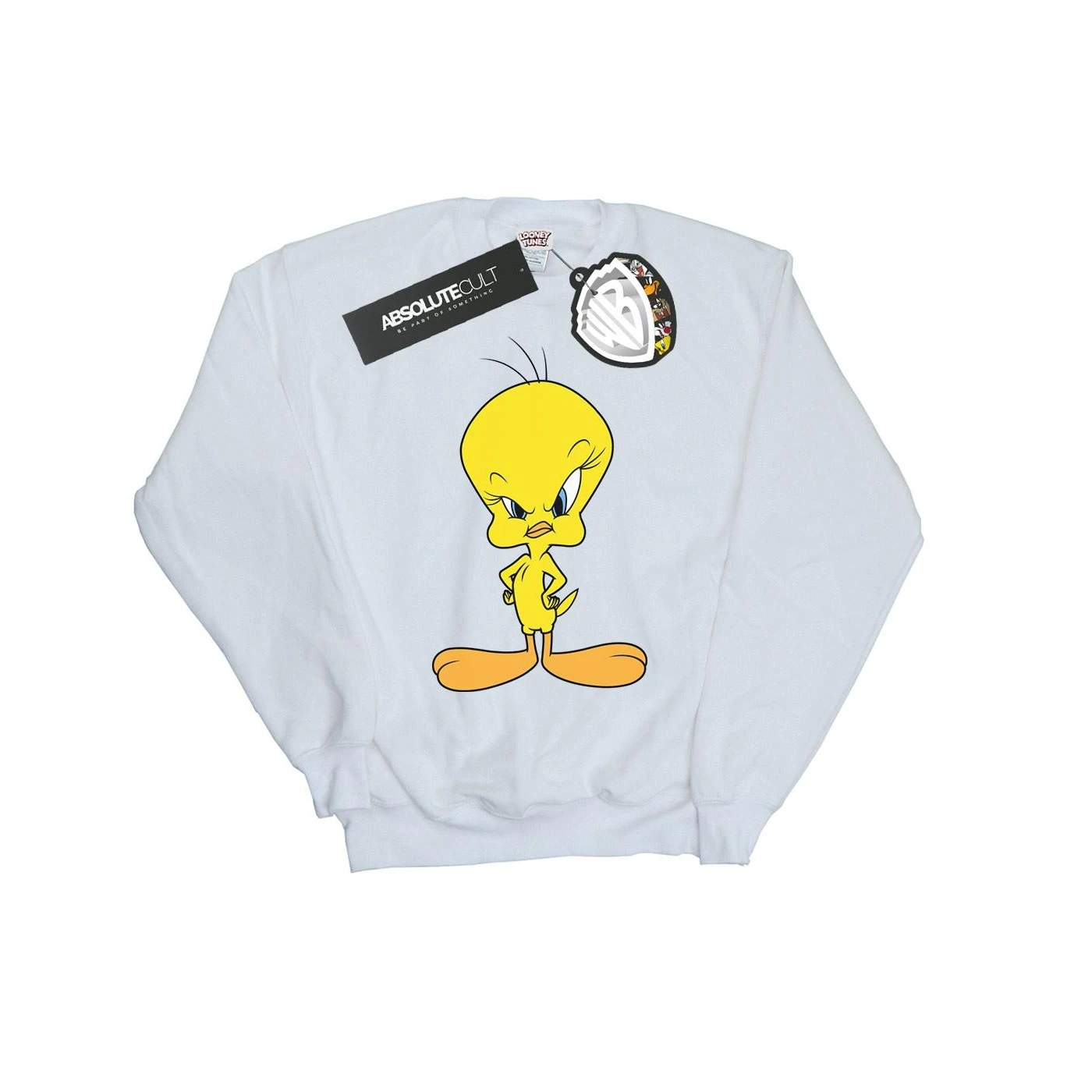 Looney Tunes Girls Tweety Angry Sweatshirt (White) - BI1900