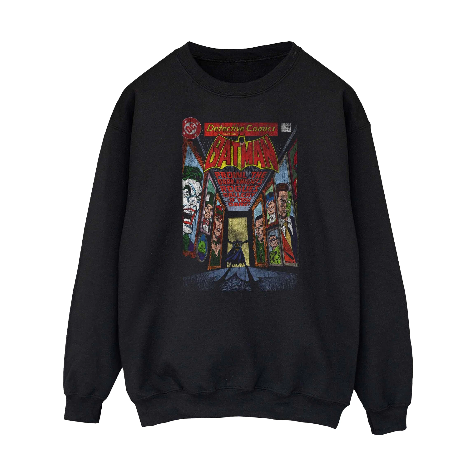 Batman Womens Rogues Gallery Comic Cover Sweatshirt (Black) - BI1958