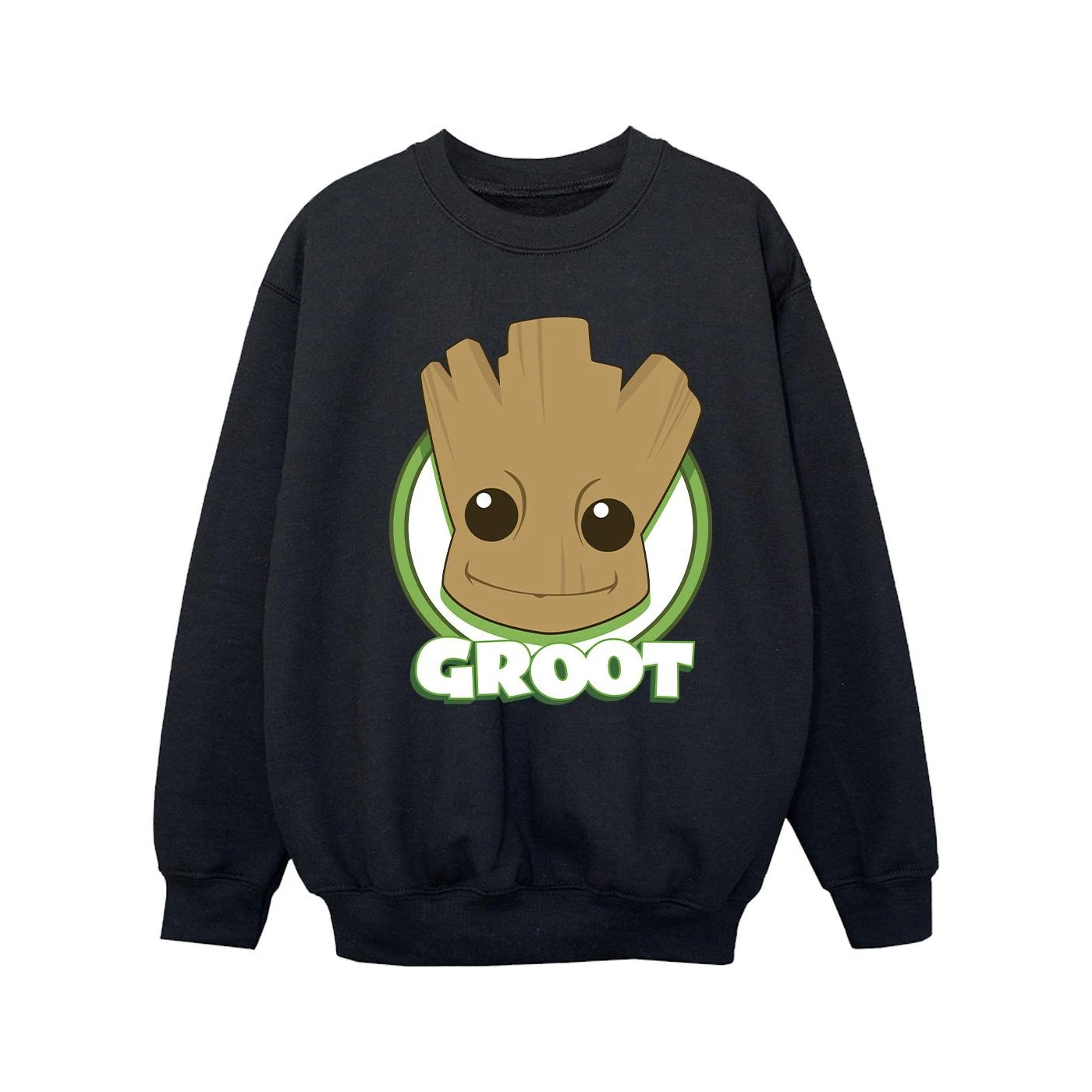 Guardians Of The Galaxy Girls Groot Badge Sweatshirt (Black) - BI19316