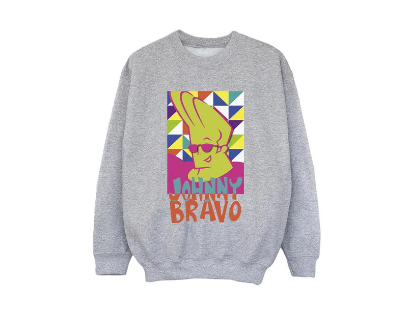 Johnny Bravo Boys Multi Triangles Pop Art Sweatshirt (Sports Grey) - BI21237