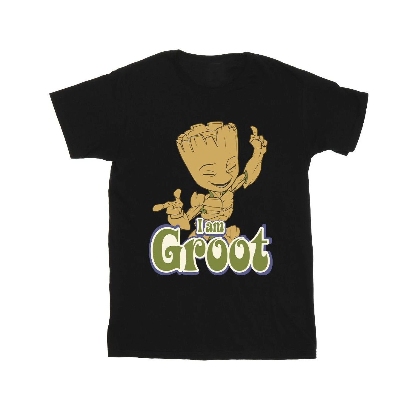 Guardians Of The Galaxy Girls Groot Dancing Cotton T-Shirt (Black) - BI20208