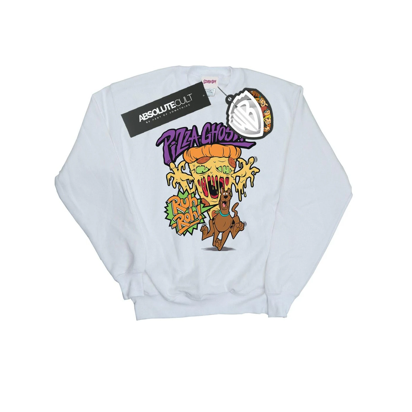 Scooby Doo Womens Pizza Ghost Sweatshirt (White) - BI2001