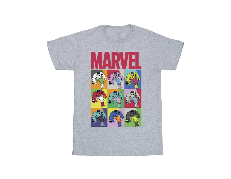 Marvel Boys Hulk Pop Art T-Shirt (Sports Grey) - BI25697