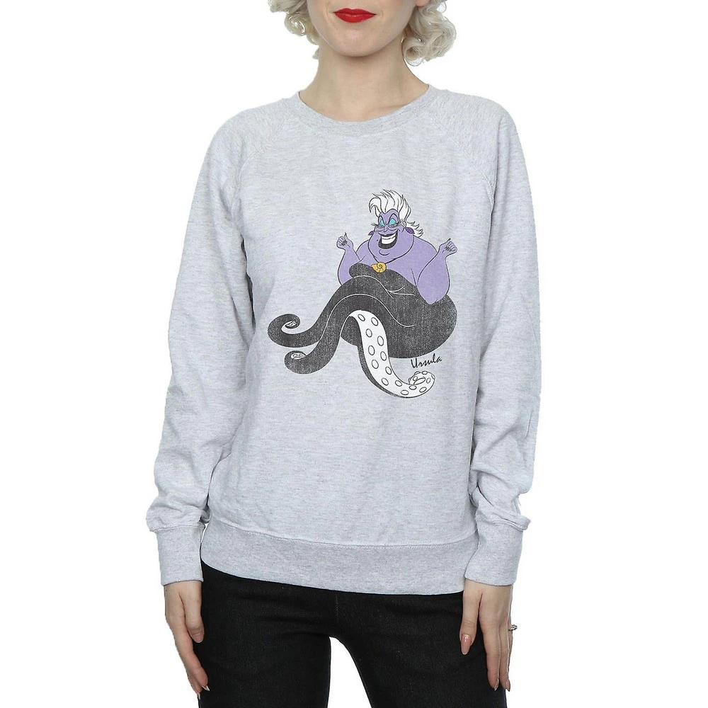 The Little Mermaid Womens Classic Ursula Heather Sweatshirt (Grey) - BI1841