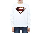 DC Comics Boys Justice League Movie Superman Emblem Sweatshirt (White) - BI21145