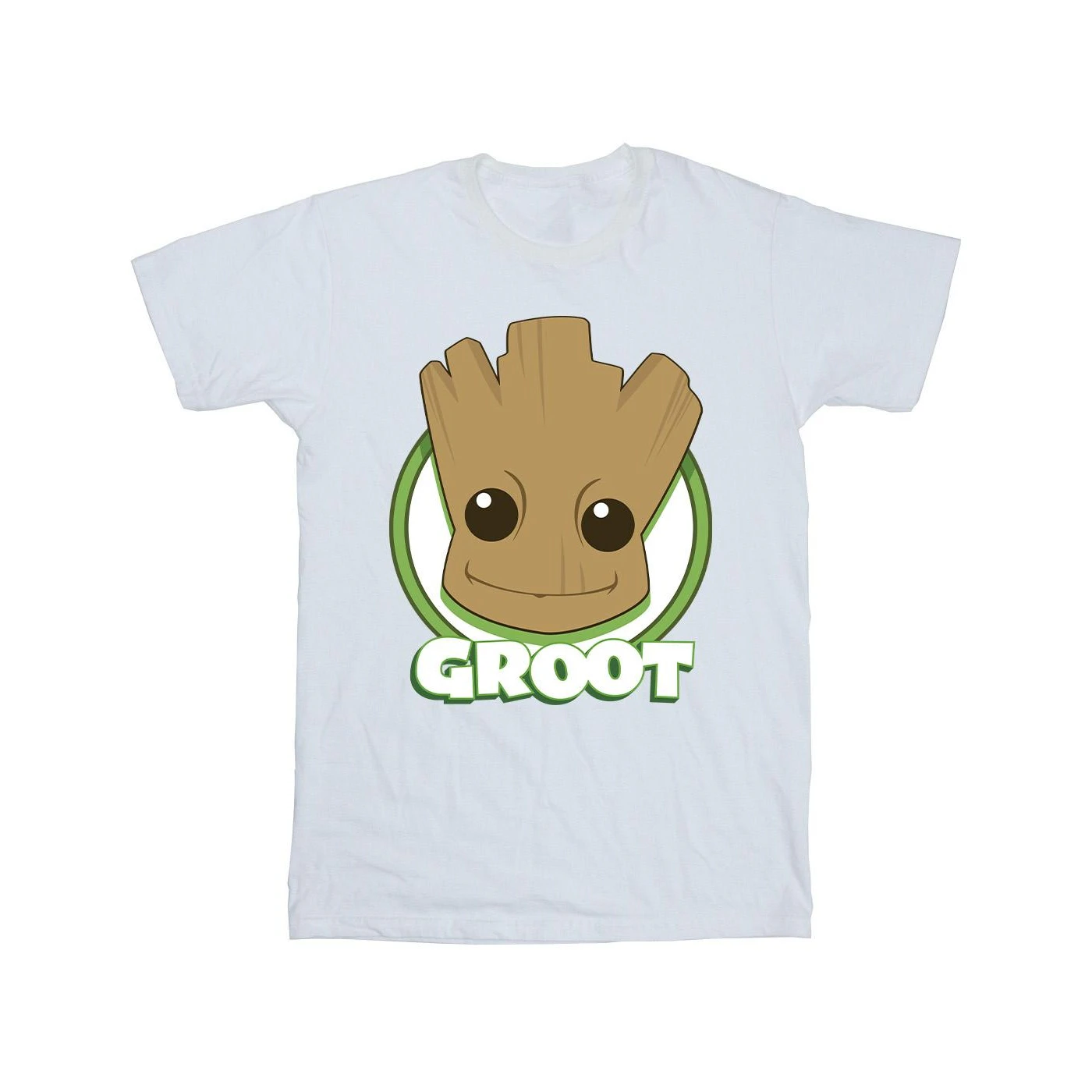 Guardians Of The Galaxy Girls Groot Badge Cotton T-Shirt (White) - BI20253