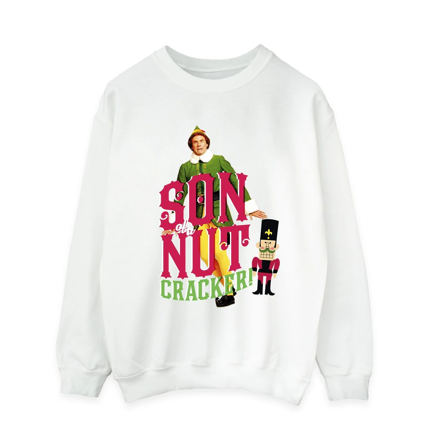 Elf Mens Son Of A Nutcracker Sweatshirt (White) - BI22540