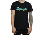 DC Comics Mens Supergirl Text Logo T-Shirt (Black) - BI21359