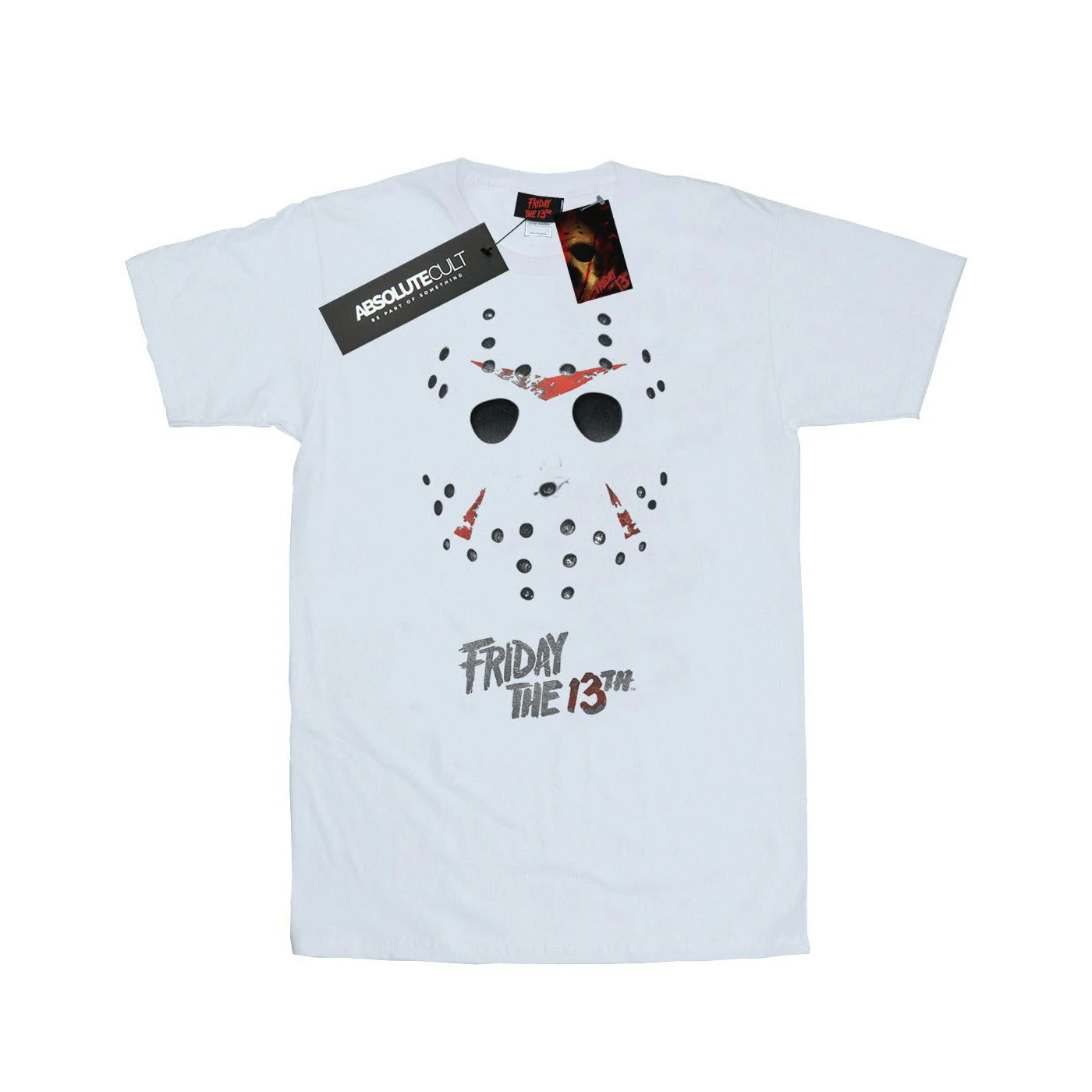 Friday 13th Mens Jason Hockey Mask T-Shirt (White) - BI25372