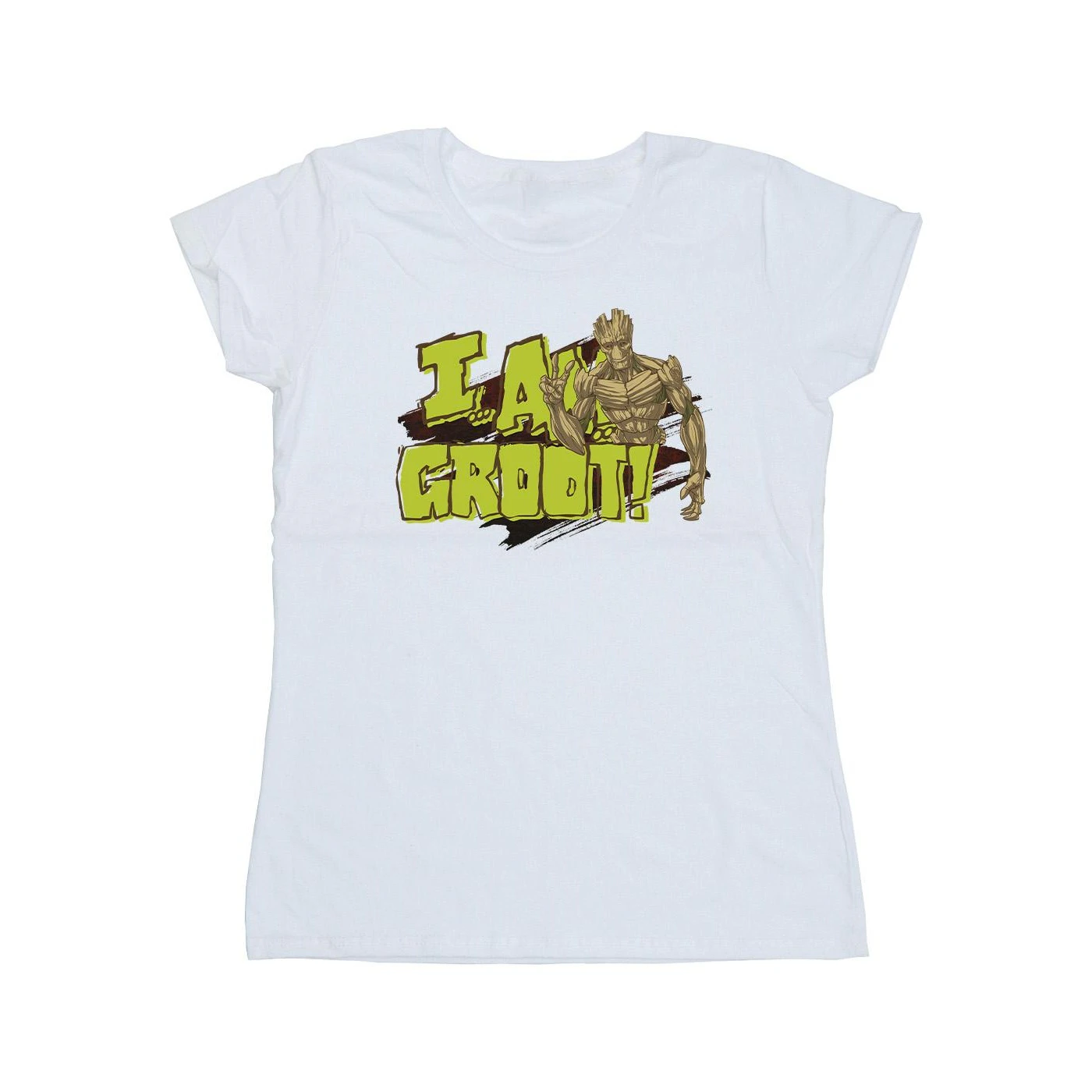 Guardians Of The Galaxy Womens I Am Groot Cotton T-Shirt (White) - BI22502