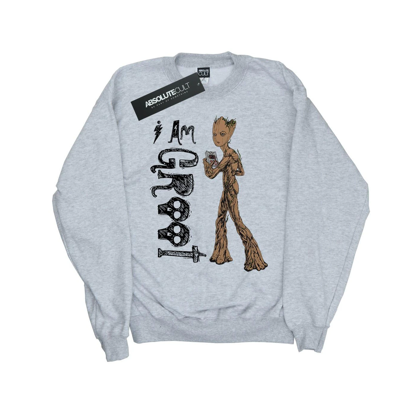 Avengers Infinity War Girls I Am Teenage Groot Sweatshirt (Sports Grey) - BI2161