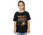 Star Wars Girls The Mandalorian Character Lineup Cotton T-Shirt (Black) - BI38780