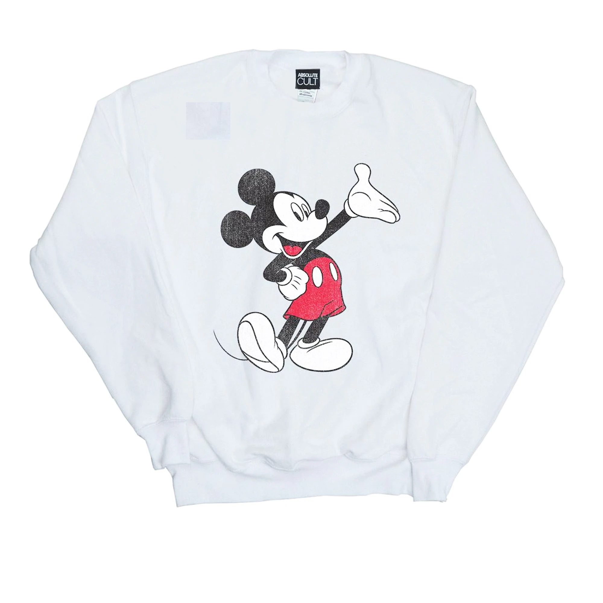 Mickey Mouse Womens Traditional Wave Sweatshirt (White) - BI2184