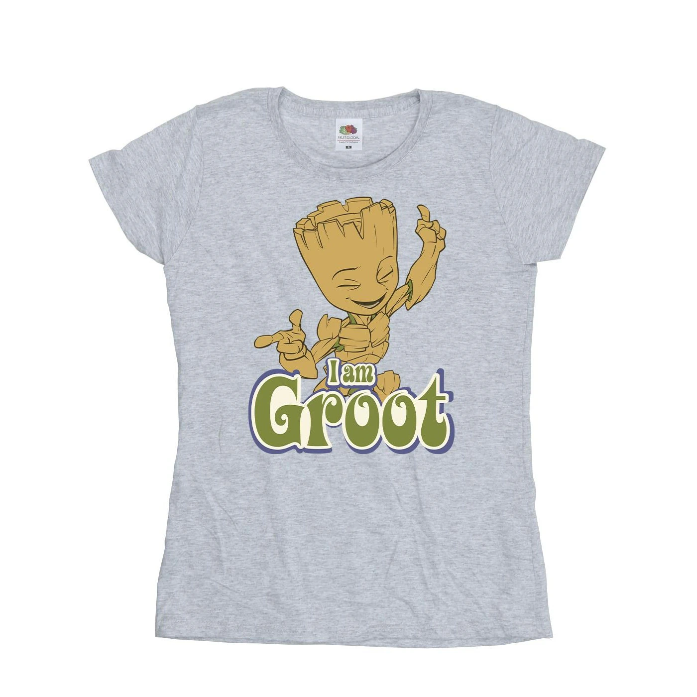 Guardians Of The Galaxy Womens Groot Dancing Cotton T-Shirt (Sports Grey) - BI22467