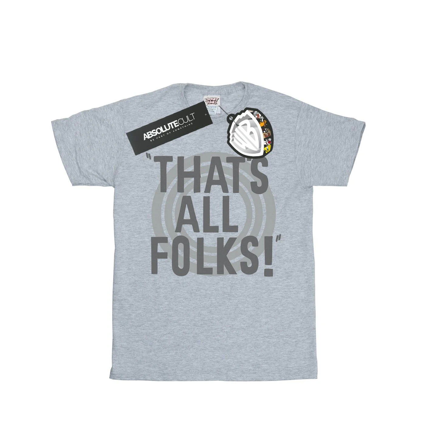 Looney Tunes Boys That´s All Folks Text T-Shirt (Sports Grey) - BI23098