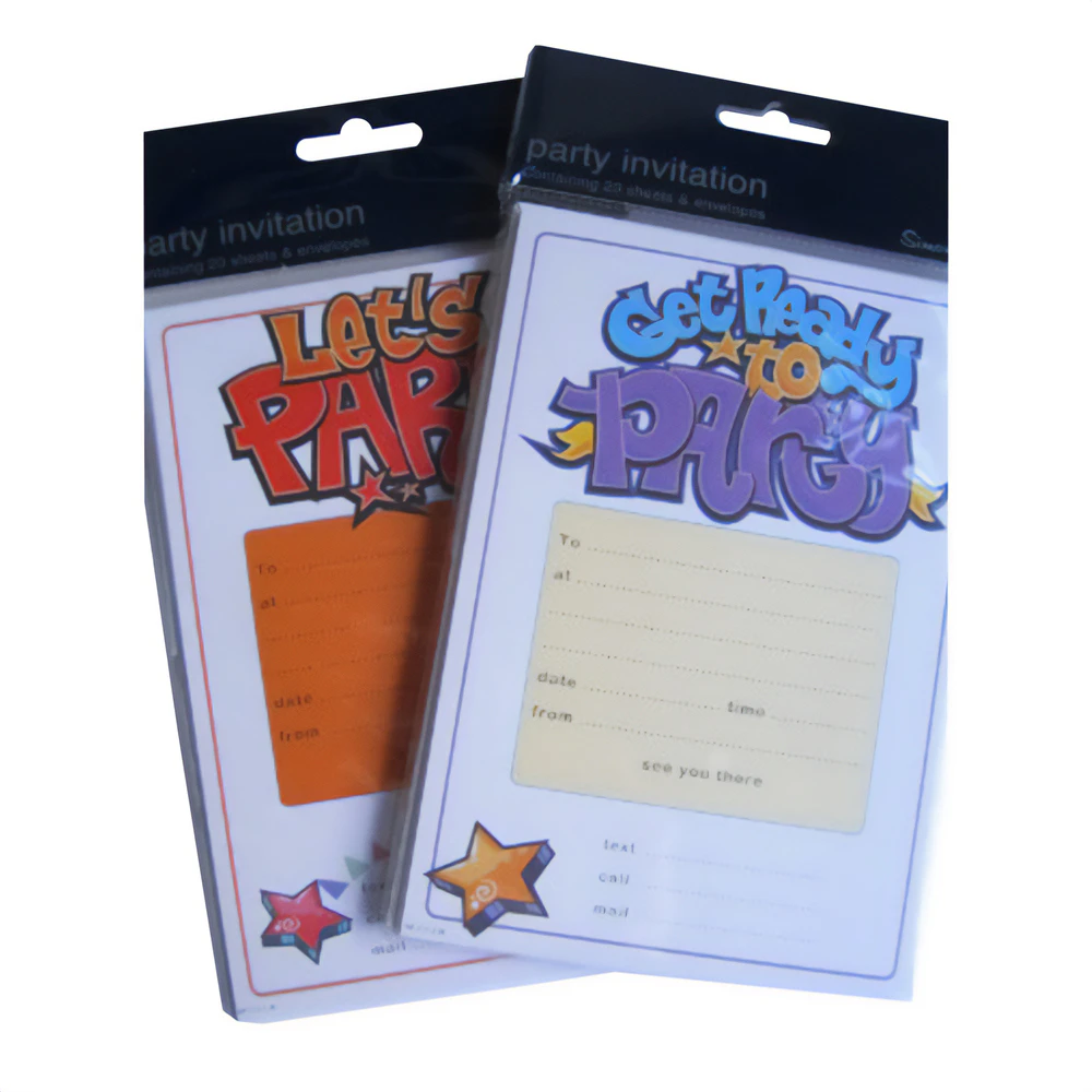 Simon Elvin Star Invitations (Pack of 20) (White/Multicoloured) - SG34689