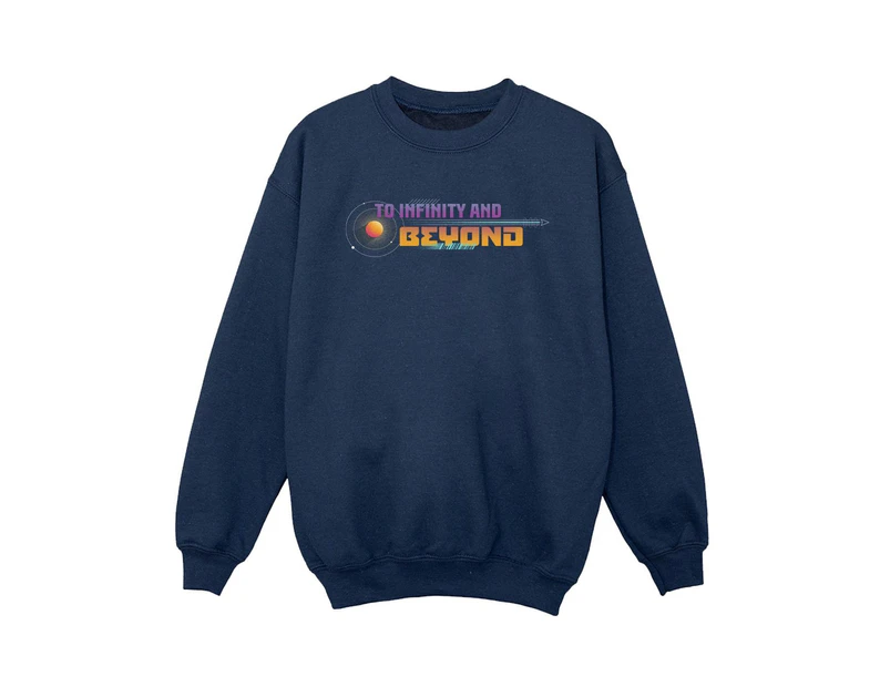 Disney Boys Lightyear Infinity And Beyond Text Sweatshirt (Navy Blue) - BI24544