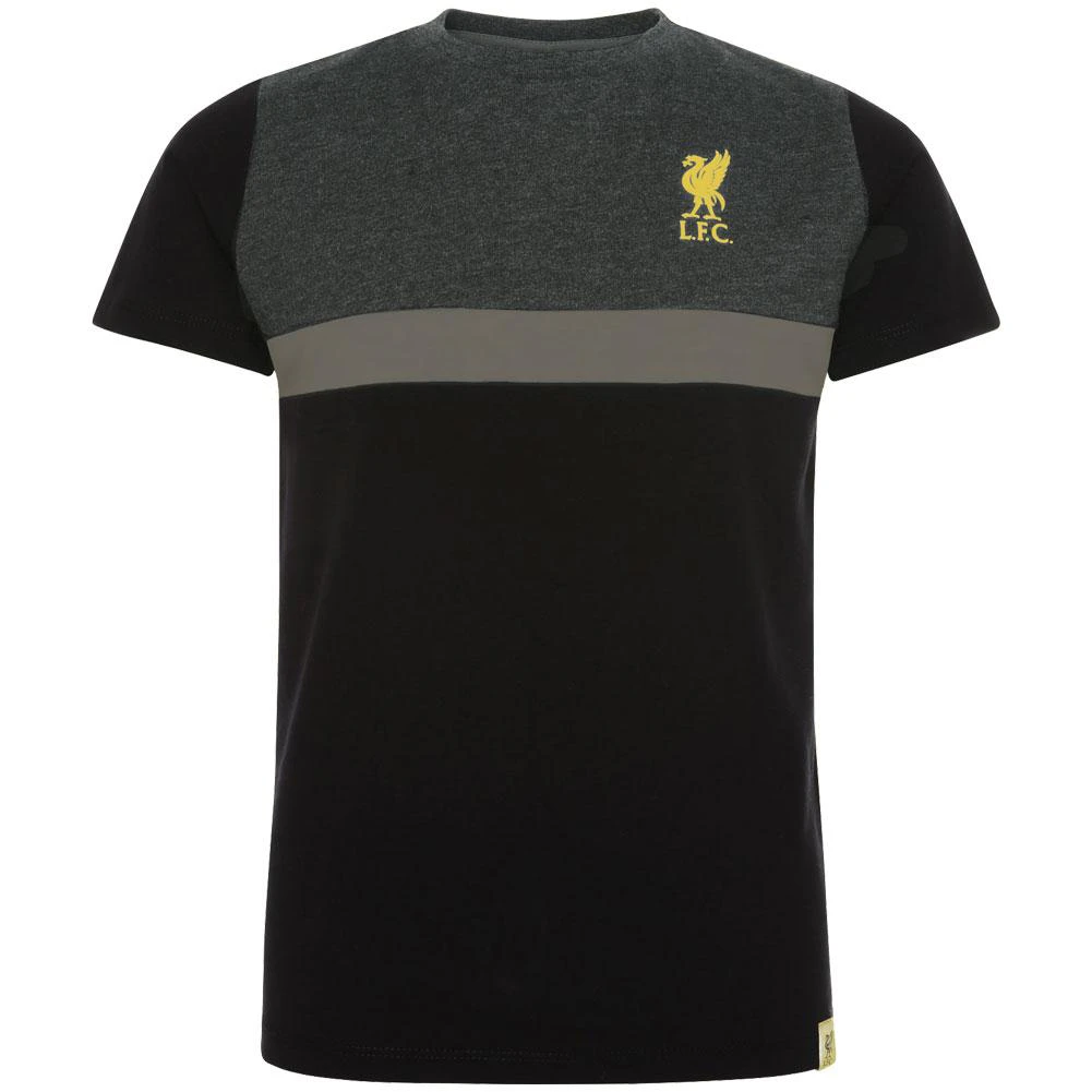 Liverpool FC Childrens/Kids Panel T-Shirt (Black/Charcoal/Gold) - TA8601